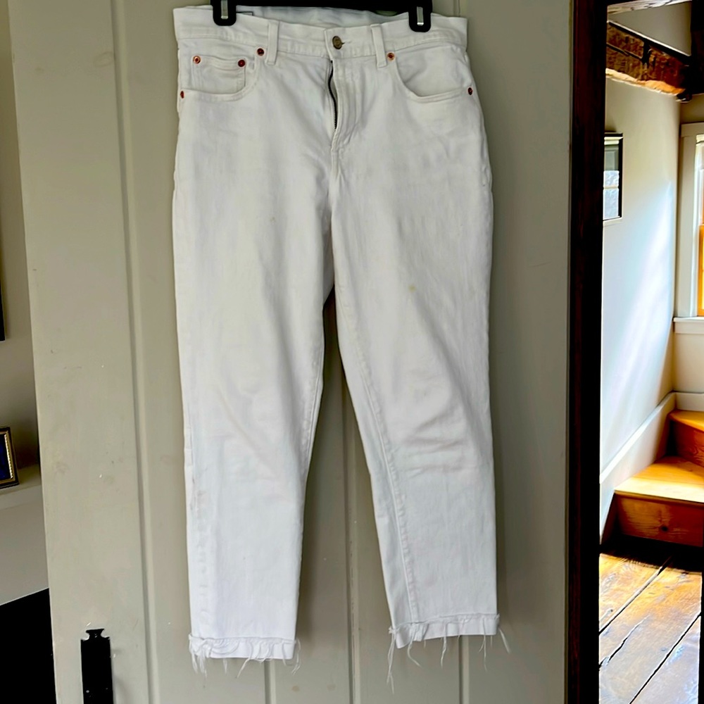 White Gap girlfriend jeans